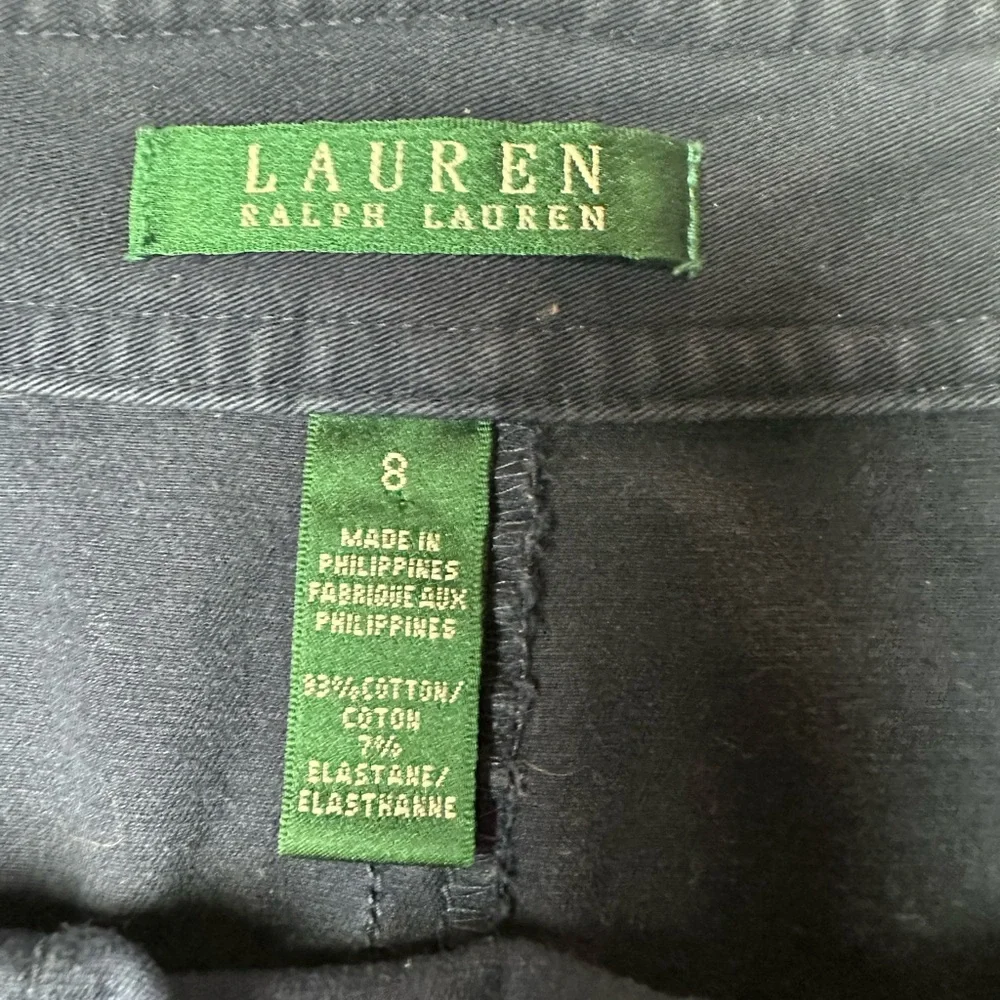 Ralph‎ Lauren Skirt Women’s 8 Blue Zip Pencil Straight Pockets Mini Cotton